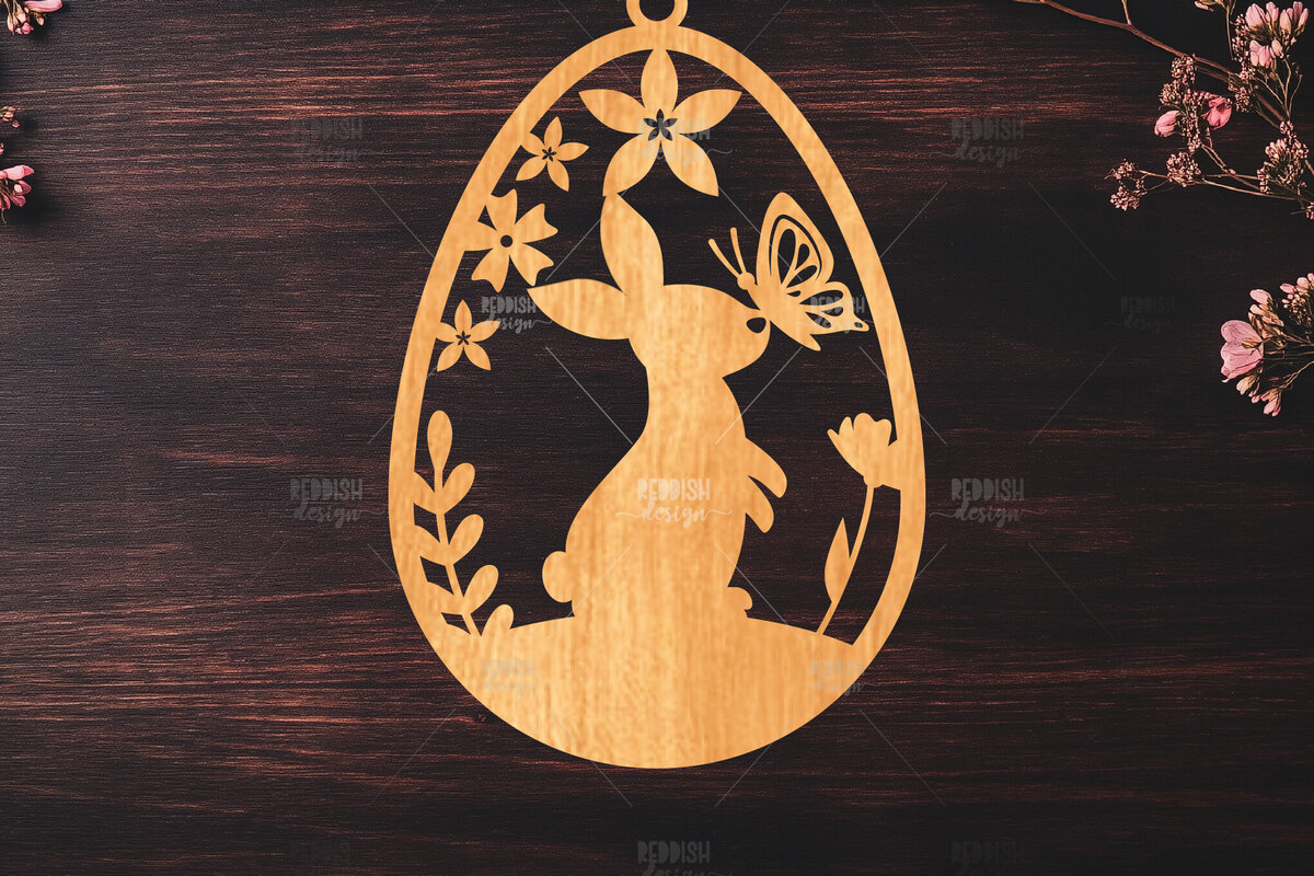 Σετ των 2 Intra απο ξύλο plywood  Χρώμα wenge 3mm-4mm πάχος - κοπής με λέιζερ στολίδι Πασχαλινό αυγό Δίασταση 6x6 cm INTRAFABR-104160374