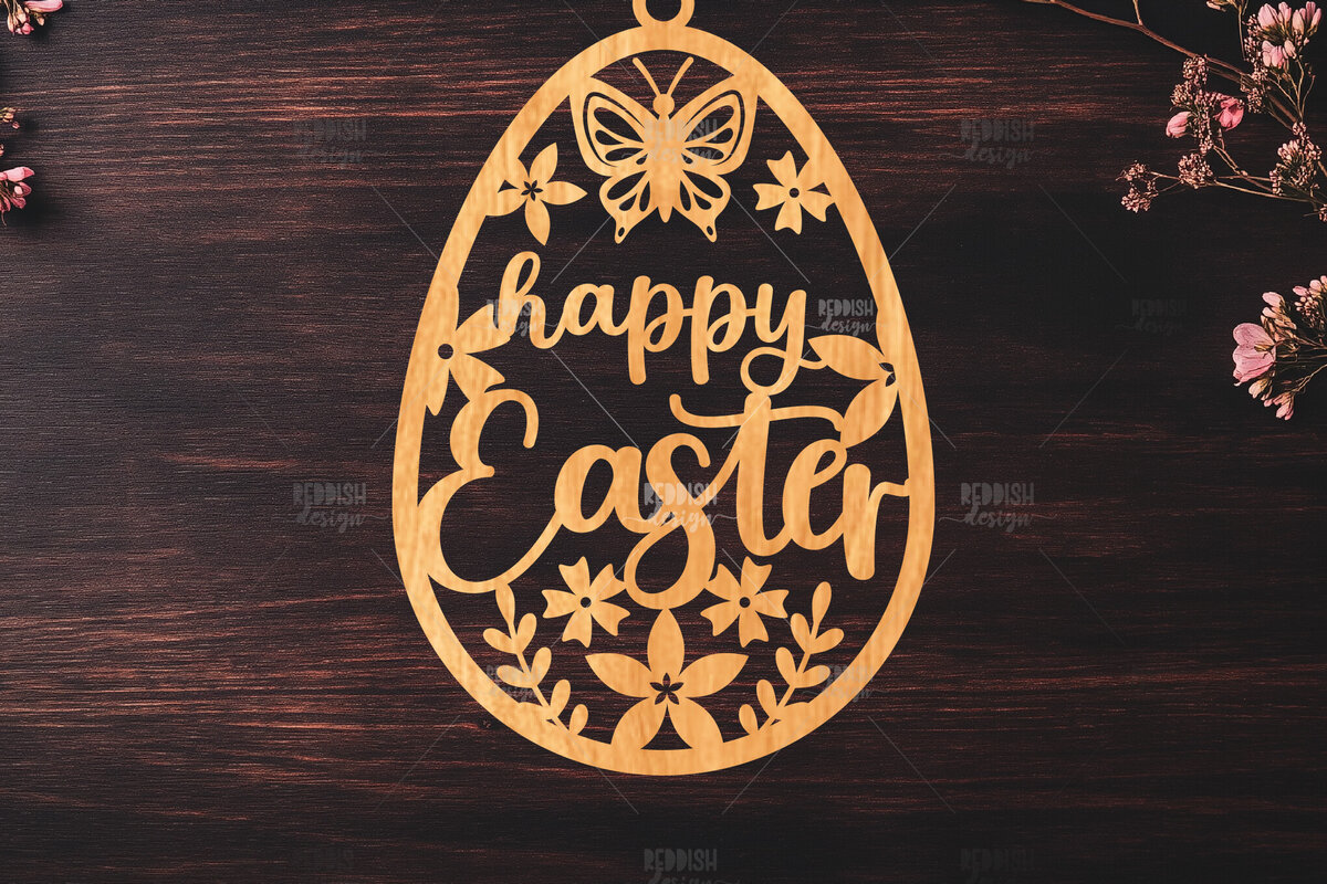 Σετ των 2 Intra απο ξύλο plywood  Χρώμα wenge 3mm-4mm πάχος - κοπής με λέιζερ στολίδι Πασχαλινό αυγό Δίασταση 6x6 cm INTRAFABR-100229942