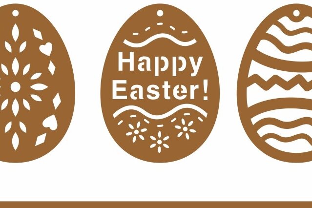 Σετ των 2 Intra απο ξύλο plywood  Χρώμα wenge 3mm-4mm πάχος - Πασχαλινό Αυγό Στολίδι Δίασταση 6x6 cm INTRAFABR-120780477