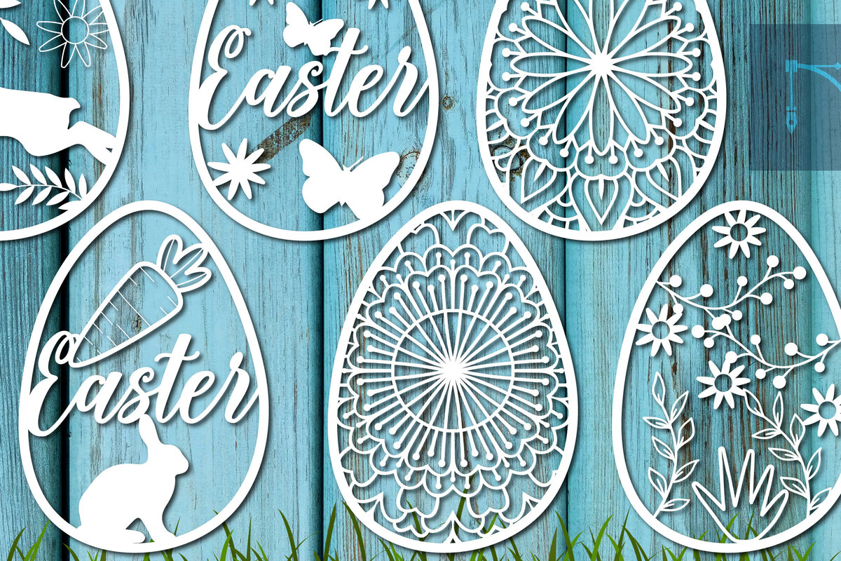 Σετ των 2 Intra απο ξύλο plywood  Χρώμα wenge 3mm-4mm πάχος - Πασχαλινό αυγό Paper Cut File Bundle Δίασταση 15x15 cm INTRAFABR-70665813