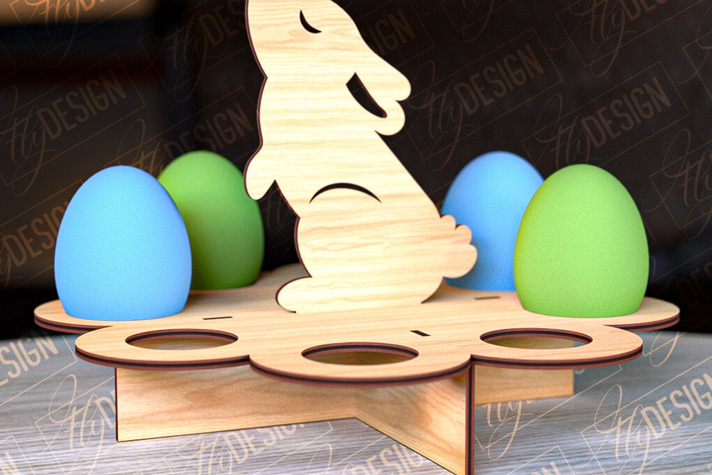 Σετ των 2 Intra απο ξύλο plywood  Χρώμα wenge 3mm-4mm πάχος - Πασχαλινό Αυγοστάσιο | με βάση αυγών Δίασταση 15x15 cm INTRAFABR-99982580