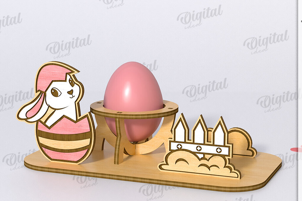 Σετ των 2 Intra απο ξύλο plywood  Χρώμα wenge 3mm-4mm πάχος - Πασχαλινό Αυγό Βάση LaserCut. 3D Αυγοθήκη Δίασταση 15x15 cm INTRAFABR-115632641