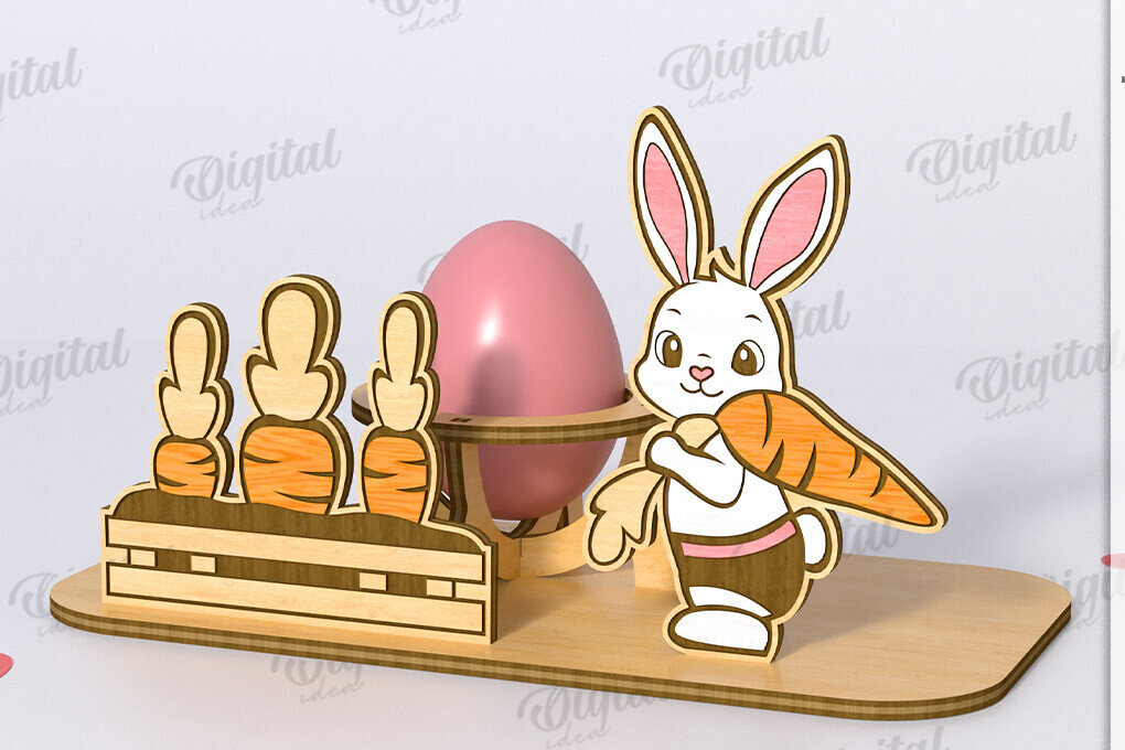 Σετ των 2 Intra απο ξύλο plywood  Χρώμα wenge 3mm-4mm πάχος - Πασχαλινό Αυγό Βάση LaserCut. 3D Αυγοθήκη Δίασταση 15x15 cm INTRAFABR-115689351