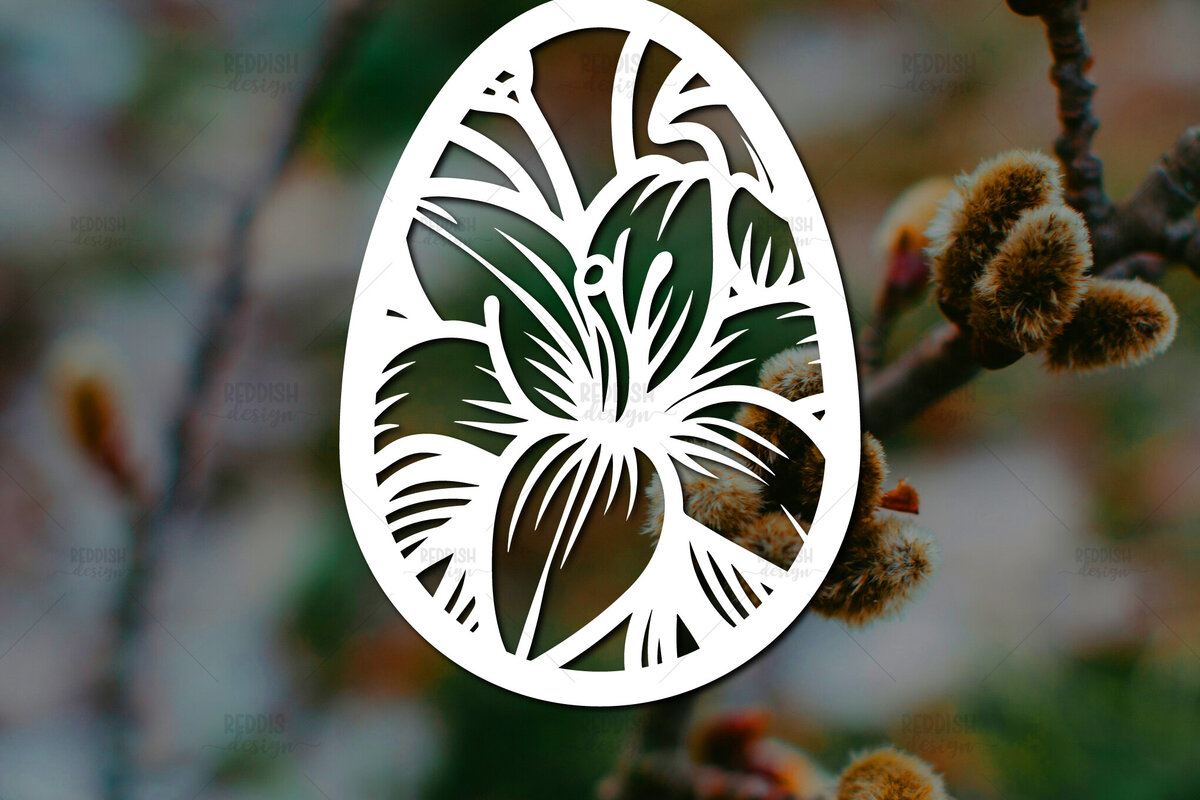 Σετ των 2 Intra απο ξύλο plywood  Χρώμα wenge 3mm-4mm πάχος - Πασχαλινό αυγό I Σχέδιο κοπής χαρτιού Δίασταση 15x15 cm INTRAFABR-102580482