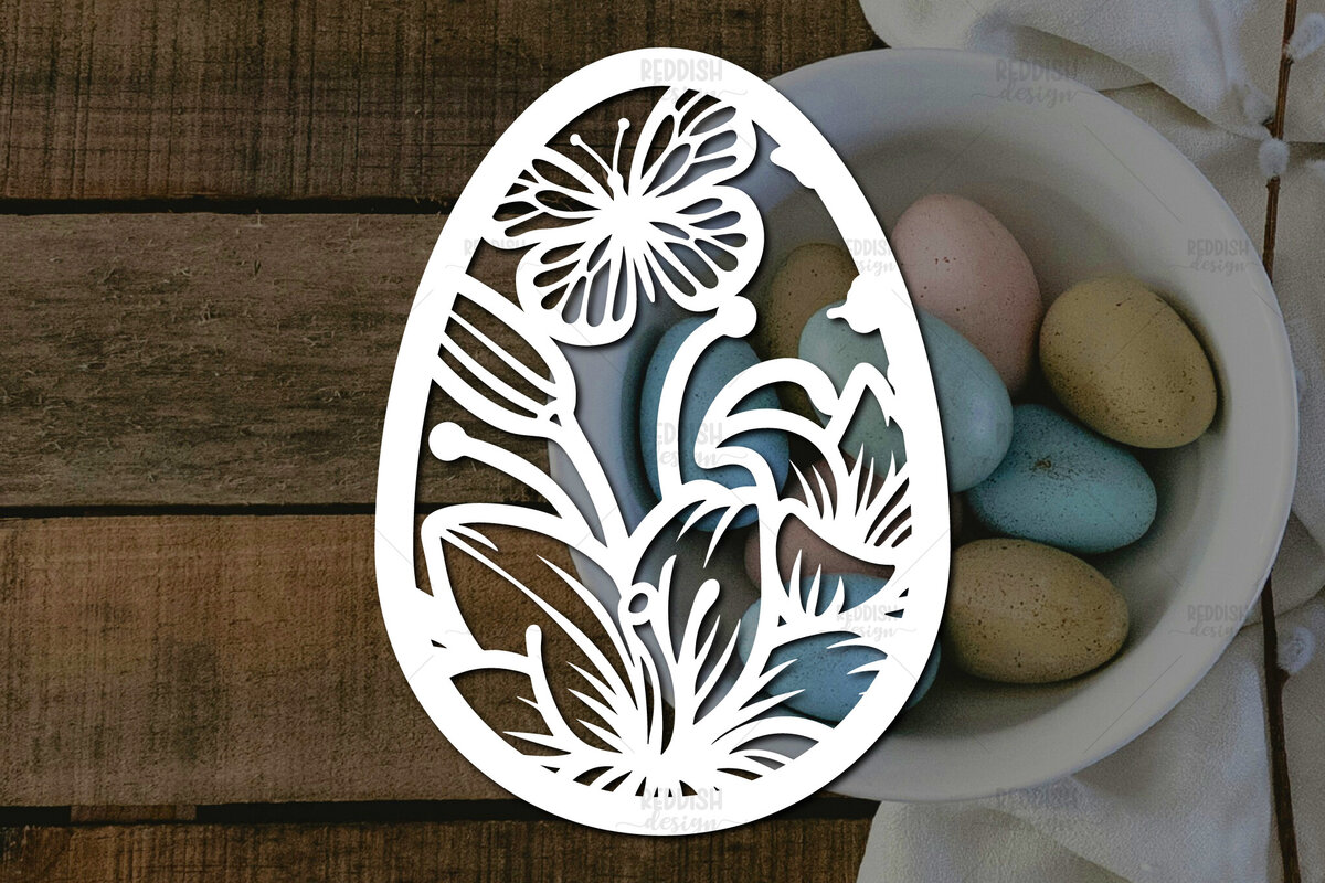 Σετ των 2 Intra απο ξύλο plywood  Χρώμα wenge 3mm-4mm πάχος - Πασχαλινό αυγό I Σχέδιο κοπής χαρτιού Δίασταση 15x15 cm INTRAFABR-102580536