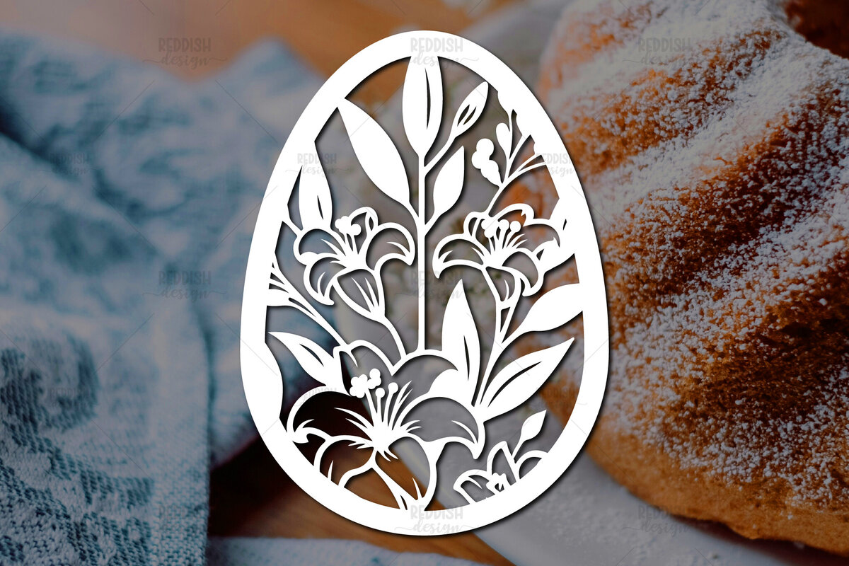 Σετ των 2 Intra απο ξύλο plywood  Χρώμα wenge 3mm-4mm πάχος - Πασχαλινό αυγό I Σχέδιο κοπής χαρτιού Δίασταση 15x15 cm INTRAFABR-102598375