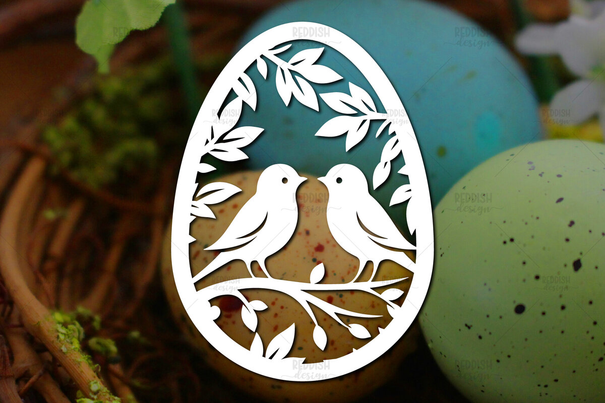 Σετ των 2 Intra απο ξύλο plywood  Χρώμα wenge 3mm-4mm πάχος - Πασχαλινό αυγό I Σχέδιο κοπής χαρτιού Δίασταση 15x15 cm INTRAFABR-102607205