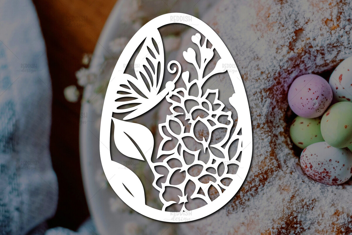 Σετ των 2 Intra απο ξύλο plywood  Χρώμα wenge 3mm-4mm πάχος - Πασχαλινό αυγό I Σχέδιο κοπής χαρτιού Δίασταση 15x15 cm INTRAFABR-102575250