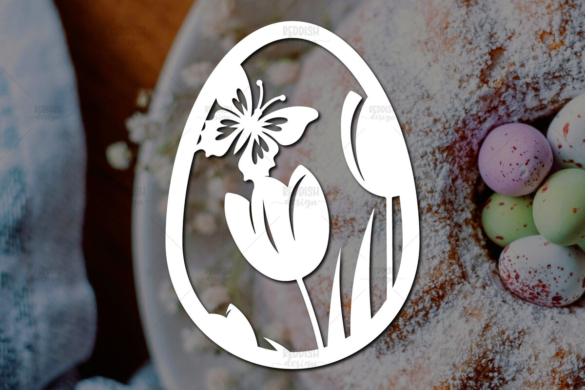 Σετ των 2 Intra απο ξύλο plywood  Χρώμα wenge 3mm-4mm πάχος - Πασχαλινό αυγό I Σχέδιο κοπής χαρτιού Δίασταση 15x15 cm INTRAFABR-120768256