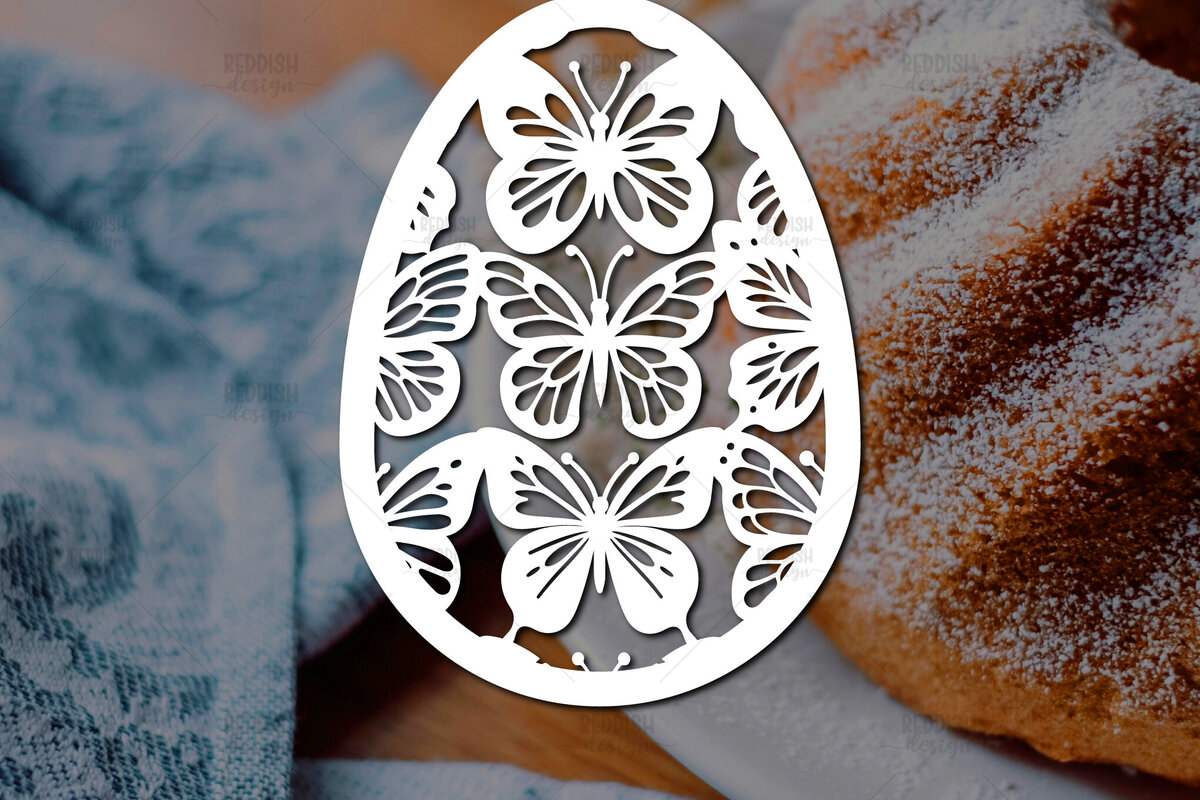 Σετ των 2 Intra απο ξύλο plywood  Χρώμα wenge 3mm-4mm πάχος - Πασχαλινό αυγό I Σχέδιο κοπής χαρτιού Δίασταση 15x15 cm INTRAFABR-120767979