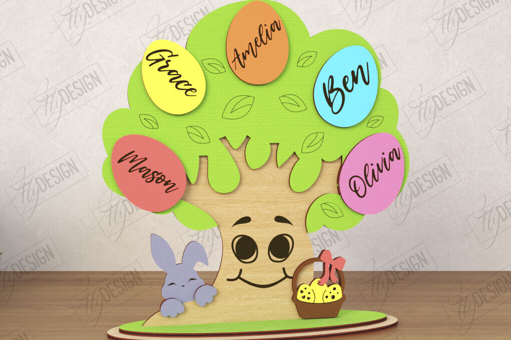 Σετ των 2 Intra απο ξύλο plywood  Χρώμα wenge 3mm-4mm πάχος - Πασχαλινό Αυγό | Πασχαλινό Οικογενειακό Δέντρο Δίασταση 15x15 cm INTRAFABR-114687662