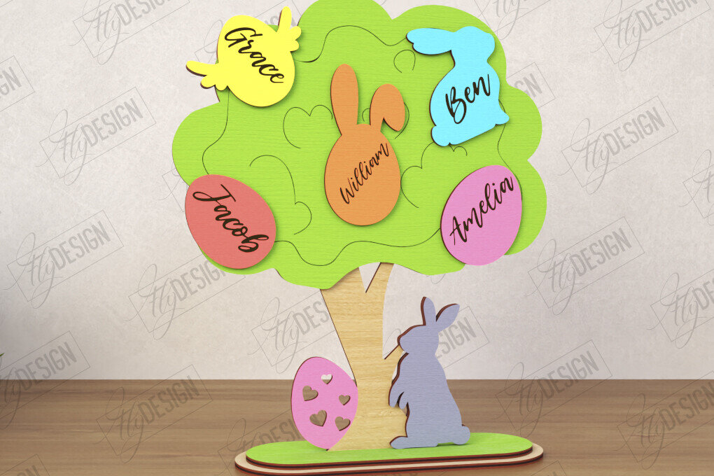 Σετ των 2 Intra απο ξύλο plywood  Χρώμα wenge 3mm-4mm πάχος - Πασχαλινό Αυγό | Πασχαλινό Οικογενειακό Δέντρο Δίασταση 15x15 cm INTRAFABR-114831557