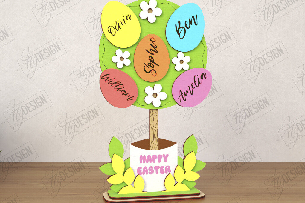 Σετ των 2 Intra απο ξύλο plywood  Χρώμα wenge 3mm-4mm πάχος - Πασχαλινό Αυγό | Πασχαλινό Οικογενειακό Δέντρο Δίασταση 15x15 cm INTRAFABR-114831626