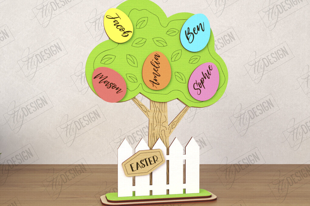 Σετ των 2 Intra απο ξύλο plywood  Χρώμα wenge 3mm-4mm πάχος - Πασχαλινό Αυγό | Πασχαλινό Οικογενειακό Δέντρο Δίασταση 15x15 cm INTRAFABR-114831694