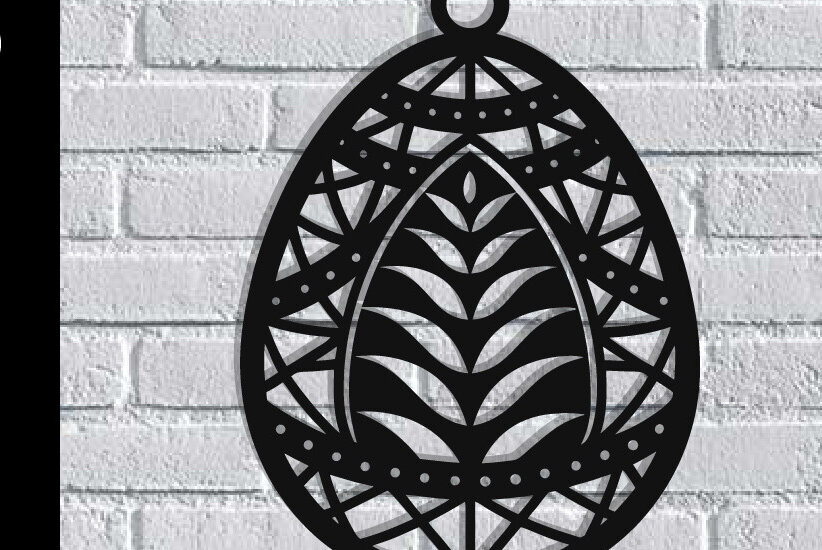 Intra απο ξύλο plywood  Χρώμα wenge 3mm-4mm πάχος - Πασχαλινό αυγό διακόσμηση τοίχου με λέιζερ Δίασταση 40x50 cm INTRAFABR-123101145