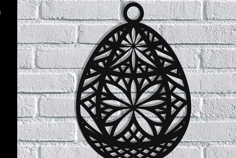 Intra απο ξύλο plywood  Χρώμα wenge 3mm-4mm πάχος - Πασχαλινό αυγό διακόσμηση τοίχου με λέιζερ Δίασταση 40x50 cm INTRAFABR-123101150