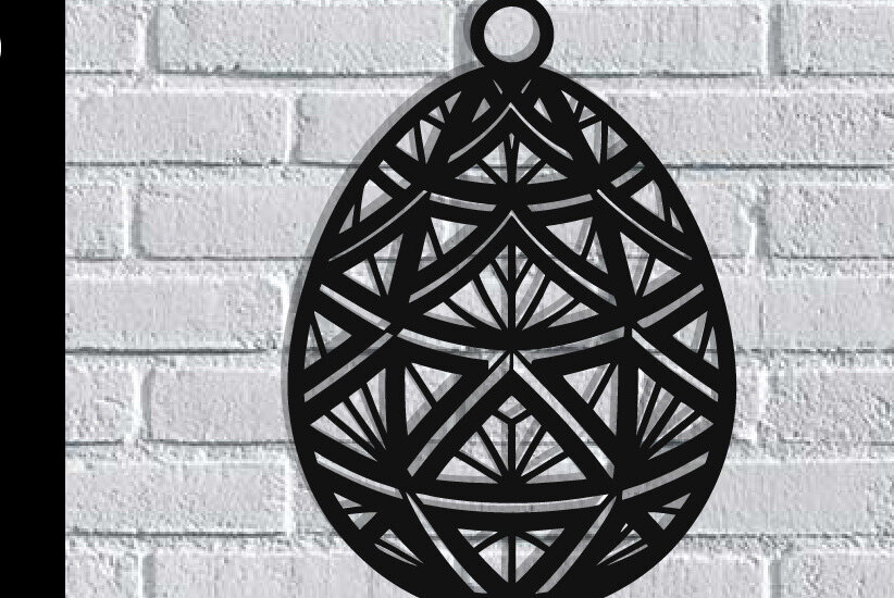 Intra απο ξύλο plywood  Χρώμα wenge 3mm-4mm πάχος - Πασχαλινό αυγό διακόσμηση τοίχου με λέιζερ Δίασταση 40x50 cm INTRAFABR-123101166