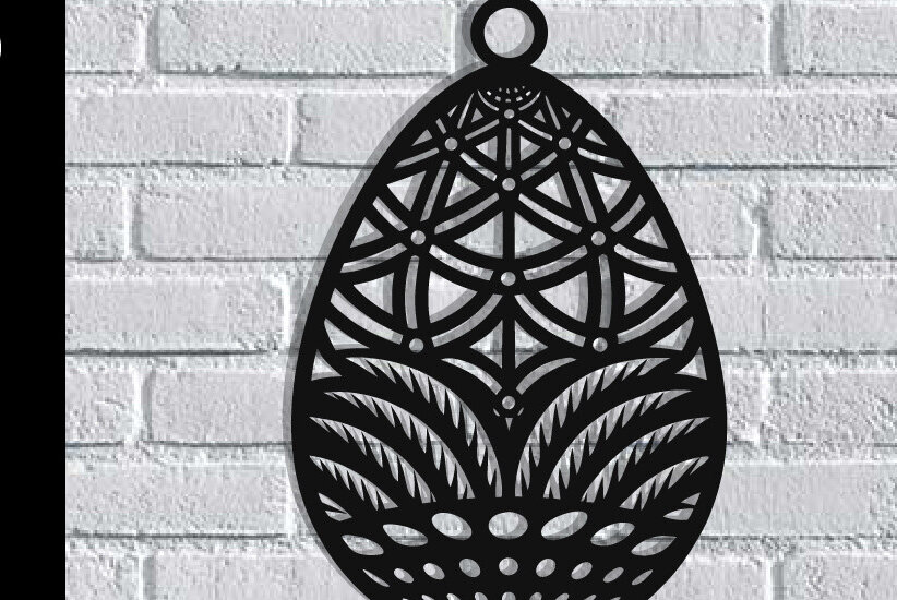 Intra απο ξύλο plywood  Χρώμα wenge 3mm-4mm πάχος - Πασχαλινό αυγό διακόσμηση τοίχου με λέιζερ Δίασταση 40x50 cm INTRAFABR-114131188