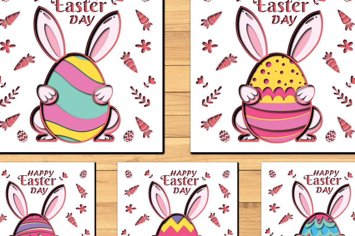 Intra απο ξύλο plywood  Χρώμα wenge 3mm-4mm πάχος - Πασχαλινά αυγά 3d Paper Cut Δίασταση 1200x1200 cm INTRAFABR-75156222