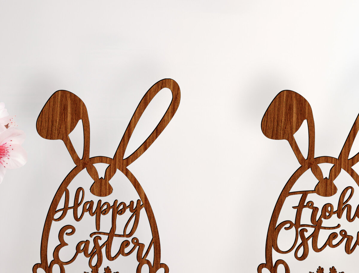 Intra απο ξύλο plywood  Χρώμα wenge 3mm-4mm πάχος - Πασχαλινά αυγά με λέιζερ Δίασταση 30x20 cm INTRAFABR-77915185