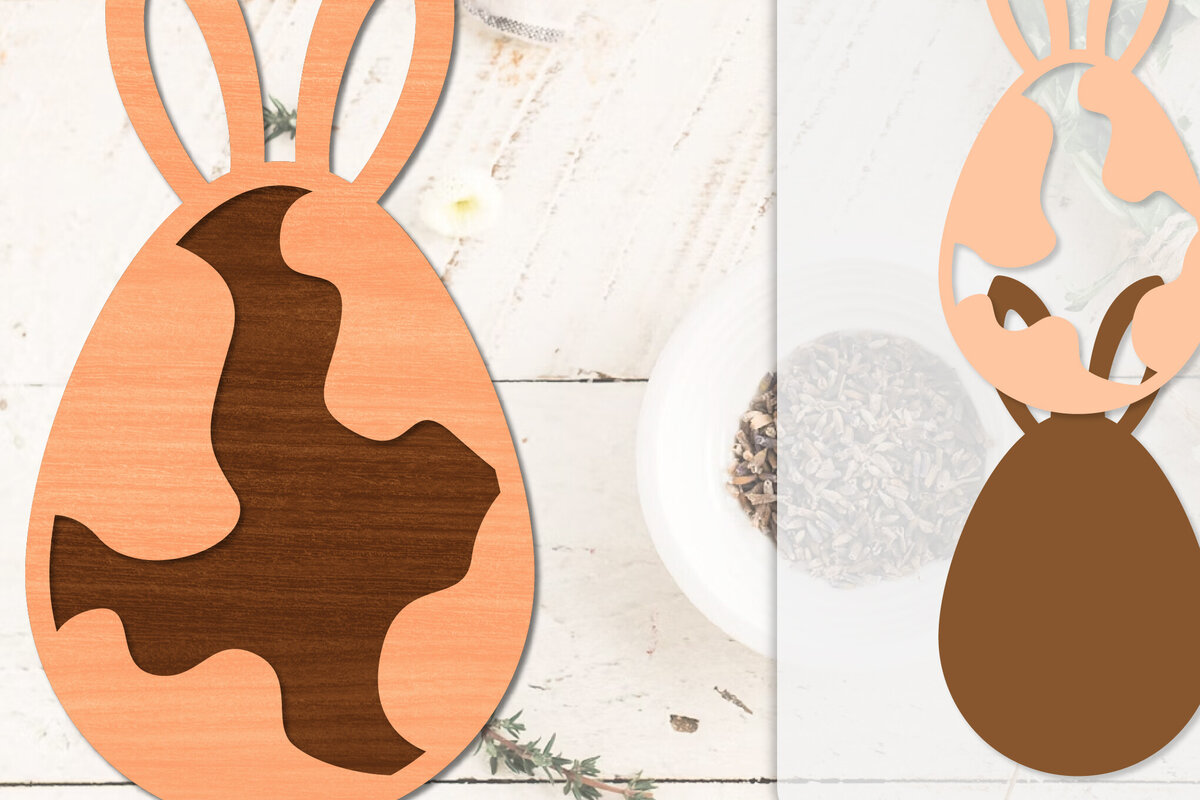 Σετ των 2 Intra απο ξύλο plywood  Χρώμα wenge 3mm-4mm πάχος - Πασχαλινά αυγά με λέιζερ Δίασταση 20x20 cm INTRAFABR-77915223