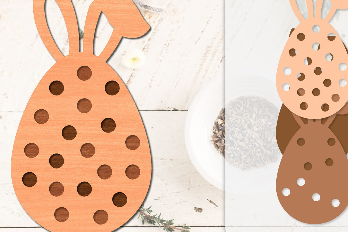 Σετ των 2 Intra απο ξύλο plywood  Χρώμα wenge 3mm-4mm πάχος - Πασχαλινά αυγά με λέιζερ Δίασταση 20x20 cm INTRAFABR-77929557