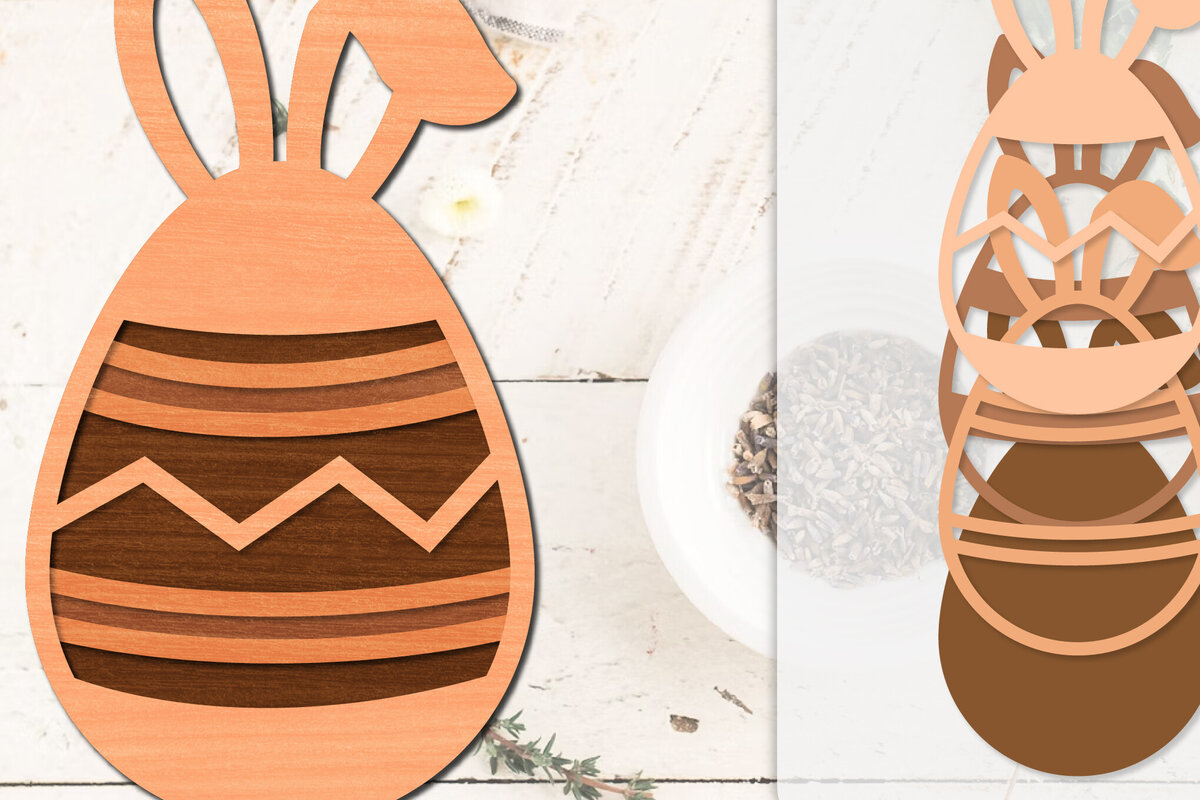 Σετ των 2 Intra απο ξύλο plywood  Χρώμα wenge 3mm-4mm πάχος - Πασχαλινά αυγά με λέιζερ Δίασταση 20x20 cm INTRAFABR-77929578