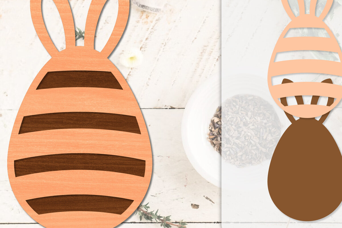 Σετ των 2 Intra απο ξύλο plywood  Χρώμα wenge 3mm-4mm πάχος - Πασχαλινά αυγά με λέιζερ Δίασταση 20x20 cm INTRAFABR-77929589