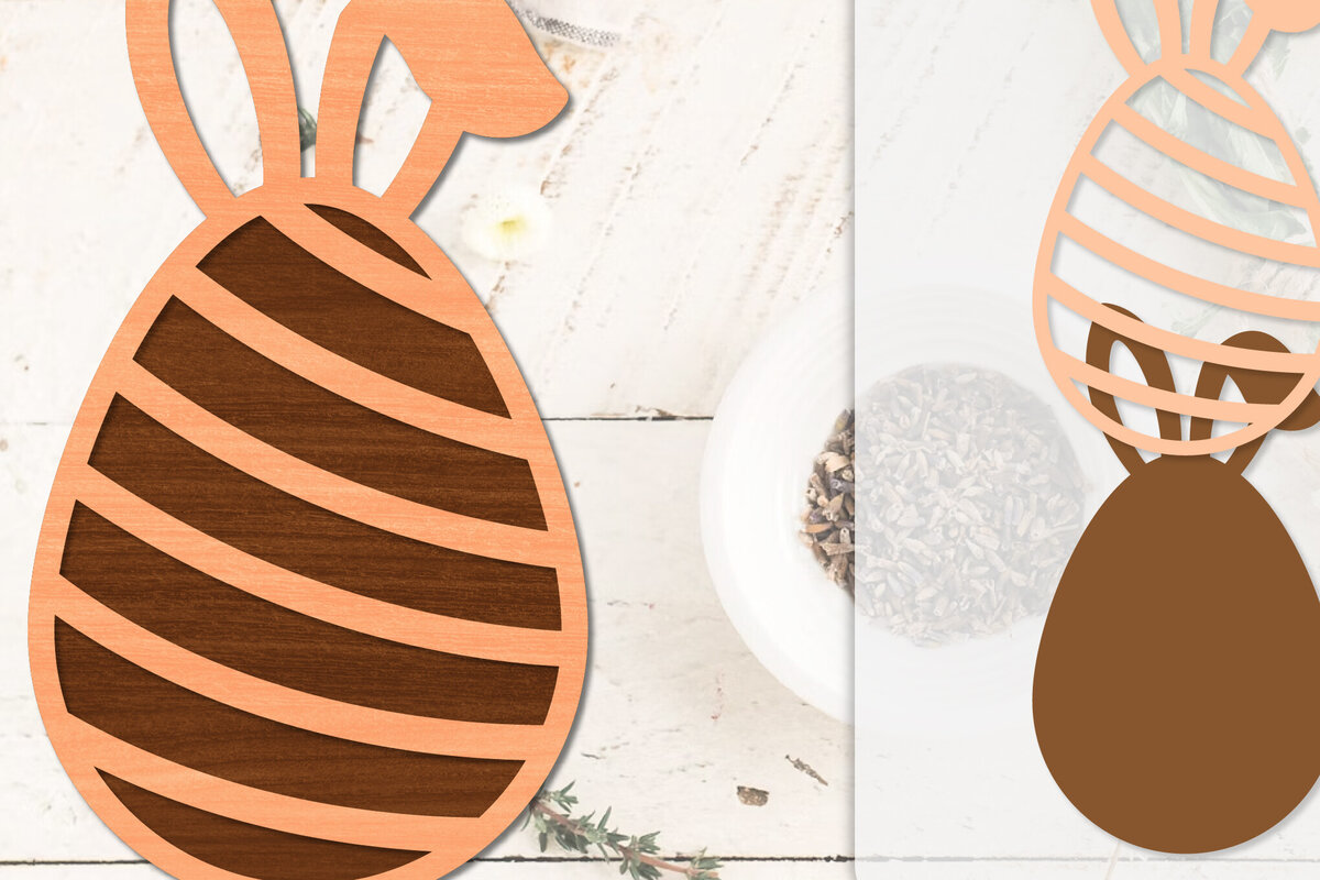 Σετ των 2 Intra απο ξύλο plywood  Χρώμα wenge 3mm-4mm πάχος - Πασχαλινά αυγά με λέιζερ Δίασταση 20x20 cm INTRAFABR-77929605