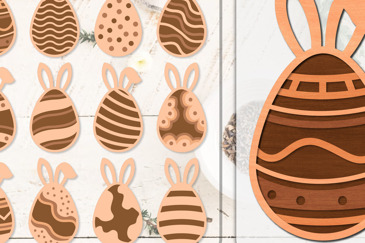 Σετ των 2 Intra απο ξύλο plywood  Χρώμα wenge 3mm-4mm πάχος - Πασχαλινά αυγά κομμένα με λέιζερ ΔΕΜΑΤΑ 12 ΣΧΕΔΙΑ Δίασταση 20x20 cm INTRAFABR-77823406