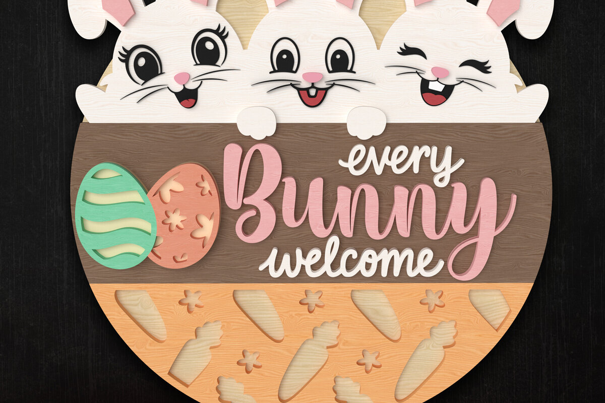 Σετ των 2 Intra απο ξύλο plywood  Χρώμα wenge 3mm-4mm πάχος - Πάσχα κάθε λαγουδάκι καλωσορίσματος Δίασταση 6x6 cm INTRAFABR-125103091