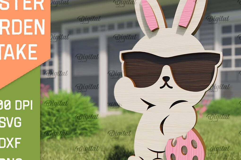 Σετ των 2 Intra απο ξύλο plywood  Χρώμα wenge 3mm-4mm πάχος - Πασχαλινό πάσσαλο Κήπο με λέιζερ. Μπάνι Δίασταση 15x15 cm INTRAFABR-93087154