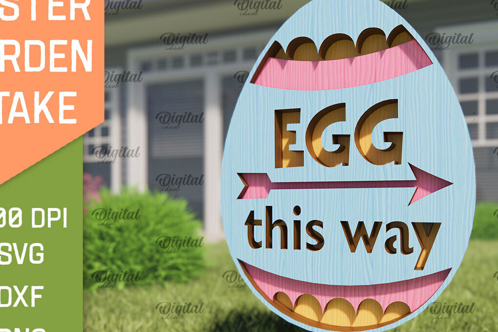 Σετ των 2 Intra απο ξύλο plywood  Χρώμα wenge 3mm-4mm πάχος - Πασχαλινό πάσσαλο Κήπο με λέιζερ. Αυγό Δίασταση 15x15 cm INTRAFABR-93086759