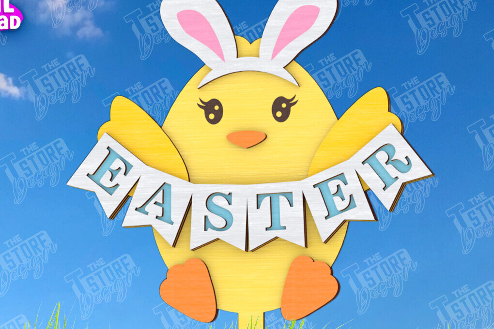 Σετ των 2 Intra απο ξύλο plywood  Χρώμα wenge 3mm-4mm πάχος - Πασχαλιές στον κήπο του Πάσχα | Διακόσμηση Κήπου Δίασταση 15x15 cm INTRAFABR-92028333