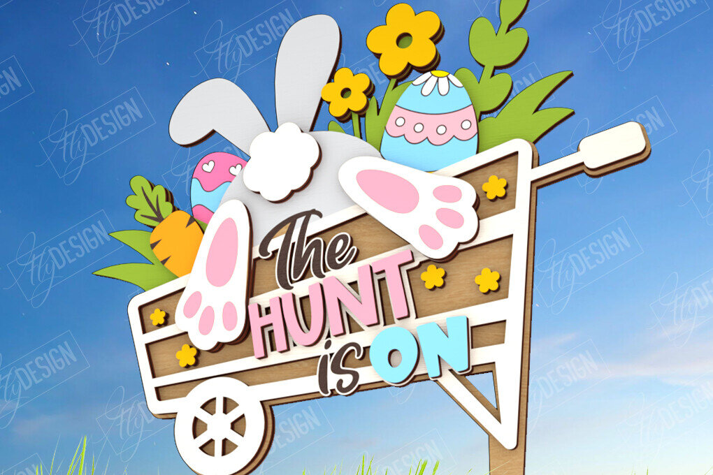 Σετ των 2 Intra απο ξύλο plywood  Χρώμα wenge 3mm-4mm πάχος - Πασχαλιές στον κήπο του Πάσχα | Διακόσμηση Κήπου Δίασταση 15x15 cm INTRAFABR-93319341