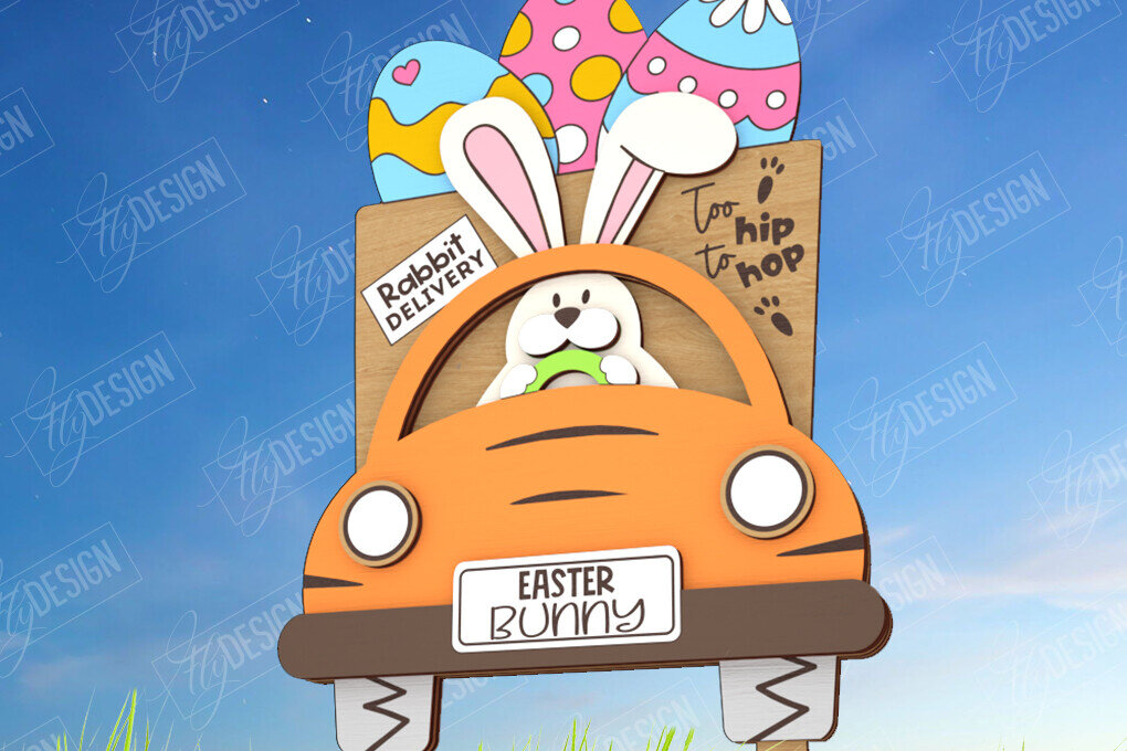 Σετ των 2 Intra απο ξύλο plywood  Χρώμα wenge 3mm-4mm πάχος - Πασχαλιές στον κήπο του Πάσχα | Διακόσμηση Κήπου Δίασταση 15x15 cm INTRAFABR-32486097