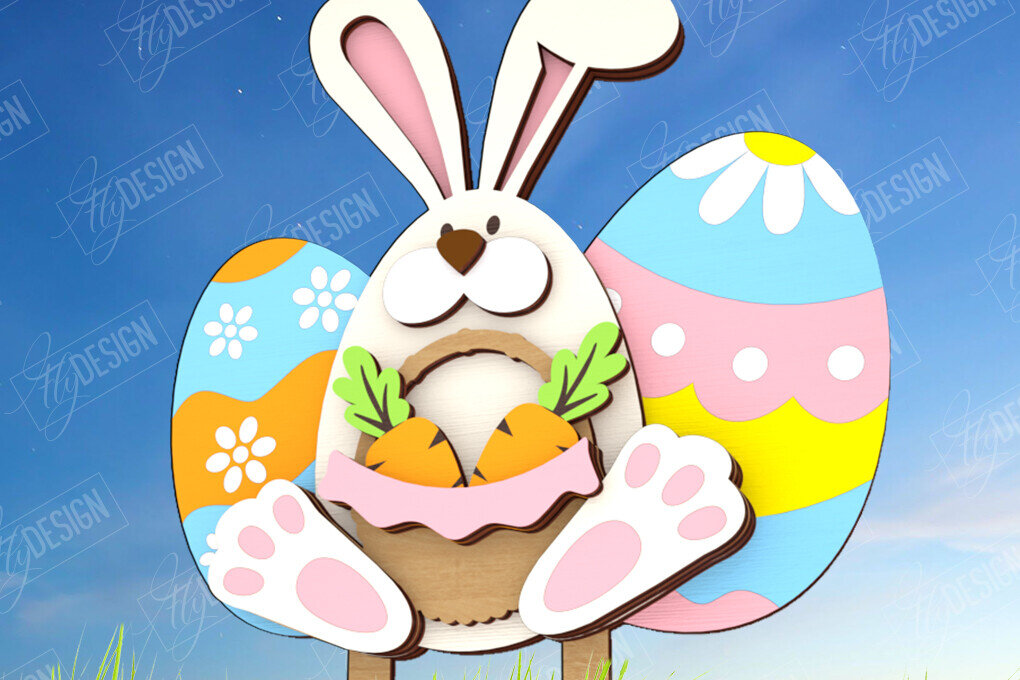 Σετ των 2 Intra απο ξύλο plywood  Χρώμα wenge 3mm-4mm πάχος - Πασχαλιές στον κήπο του Πάσχα | Διακόσμηση Κήπου Δίασταση 15x15 cm INTRAFABR-115441336