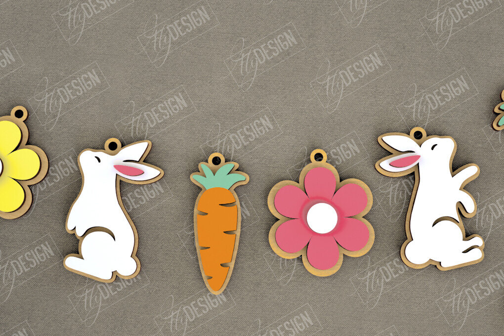 Σετ των 2 Intra απο ξύλο plywood  Χρώμα wenge 3mm-4mm πάχος - Πασχαλινή γιρλάντα | Πασχαλινό Πανό | Αργία Δίασταση 15x15 cm INTRAFABR-111536088