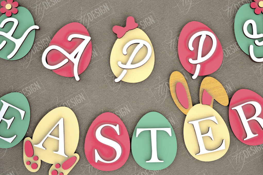 Σετ των 2 Intra απο ξύλο plywood  Χρώμα wenge 3mm-4mm πάχος - Πασχαλινή γιρλάντα | Πασχαλινό Πανό | Αργία Δίασταση 15x15 cm INTRAFABR-9217874