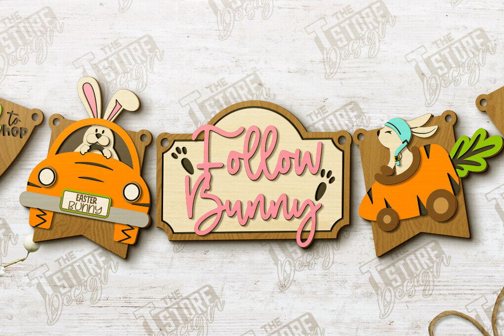 Σετ των 2 Intra απο ξύλο plywood  Χρώμα wenge 3mm-4mm πάχος - Πασχαλινή γιρλάντα | Πασχαλινό Πανό | Διακοπές Δίασταση 15x15 cm INTRAFABR-41146461