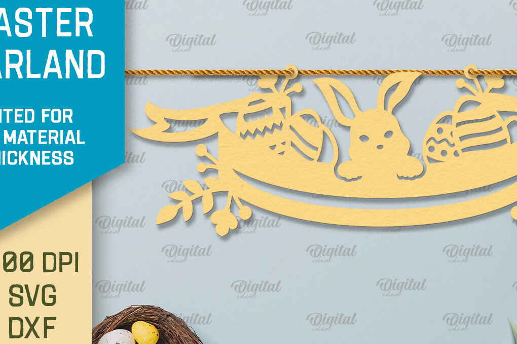 Σετ των 2 Intra απο ξύλο plywood  Χρώμα wenge 3mm-4mm πάχος - Πασχαλινή γιρλάντα. Πασχαλινό ντεκόρ Χαρτί κοπής Δίασταση 15x15 cm INTRAFABR-41146494