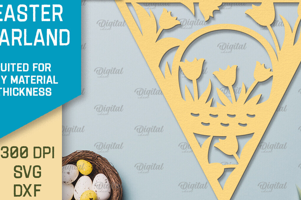 Σετ των 2 Intra απο ξύλο plywood  Χρώμα wenge 3mm-4mm πάχος - Πασχαλινή γιρλάντα. Πασχαλινό ντεκόρ Χαρτί κοπής Δίασταση 15x15 cm INTRAFABR-41146780