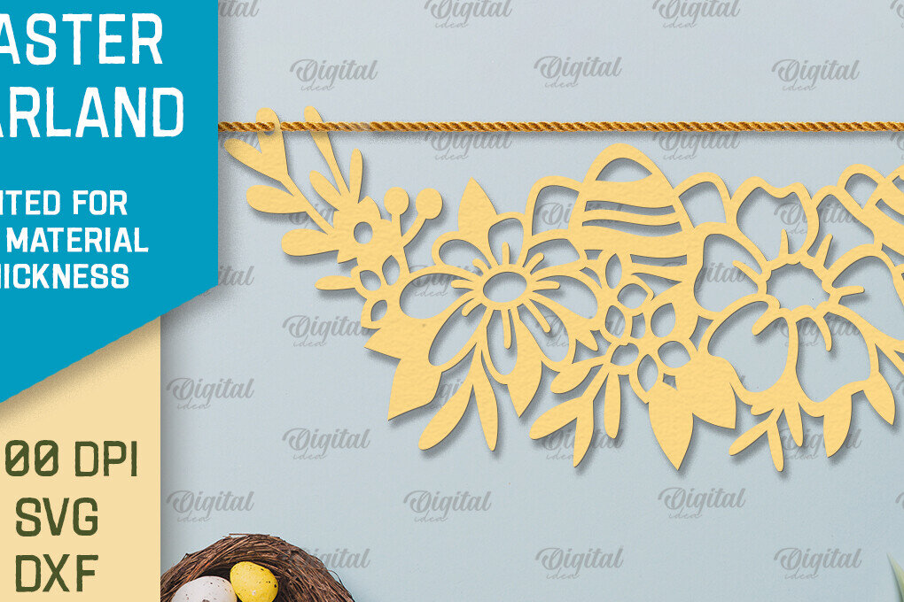 Σετ των 2 Intra απο ξύλο plywood  Χρώμα wenge 3mm-4mm πάχος - Πασχαλινή γιρλάντα. Πασχαλινό ντεκόρ Χαρτί κοπής Δίασταση 15x15 cm INTRAFABR-89193956