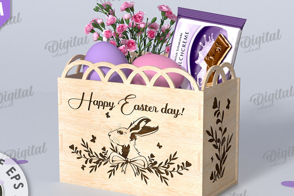 Σετ των 2 Intra απο ξύλο plywood  Χρώμα wenge 3mm-4mm πάχος - Πασχαλινό κουτί δώρου . Κουτί λιχουδιών Δίασταση 15x15 cm INTRAFABR-89193877