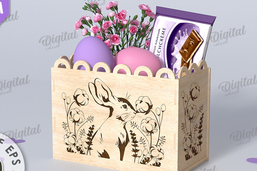 Σετ των 2 Intra απο ξύλο plywood  Χρώμα wenge 3mm-4mm πάχος - Πασχαλινό κουτί δώρου . Κουτί λιχουδιών Δίασταση 15x15 cm INTRAFABR-89193891