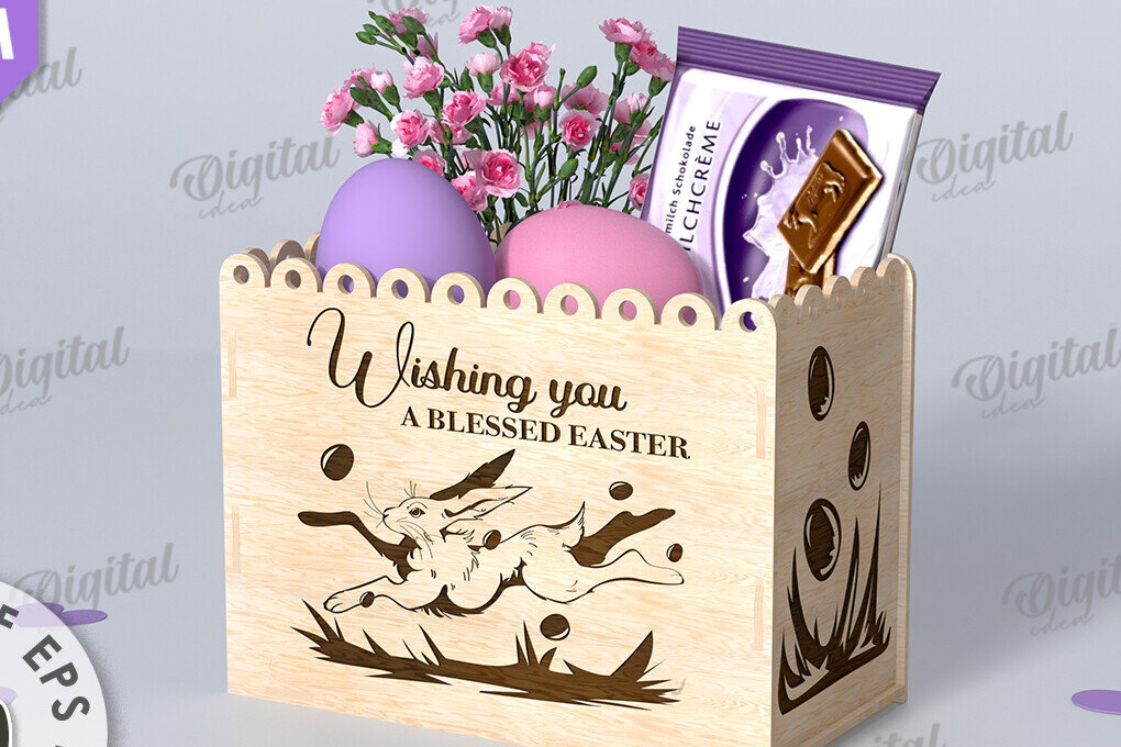 Σετ των 2 Intra απο ξύλο plywood  Χρώμα wenge 3mm-4mm πάχος - Πασχαλινό κουτί δώρου . Κουτί λιχουδιών Δίασταση 15x15 cm INTRAFABR-89193860