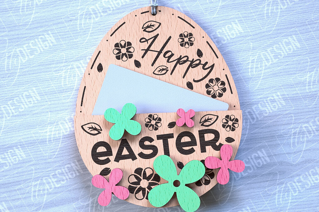 Σετ των 2 Intra απο ξύλο plywood  Χρώμα wenge 3mm-4mm πάχος - Θήκη Πασχαλινής Δωροκάρτας | CNC Δίασταση 15x15 cm INTRAFABR-118325228