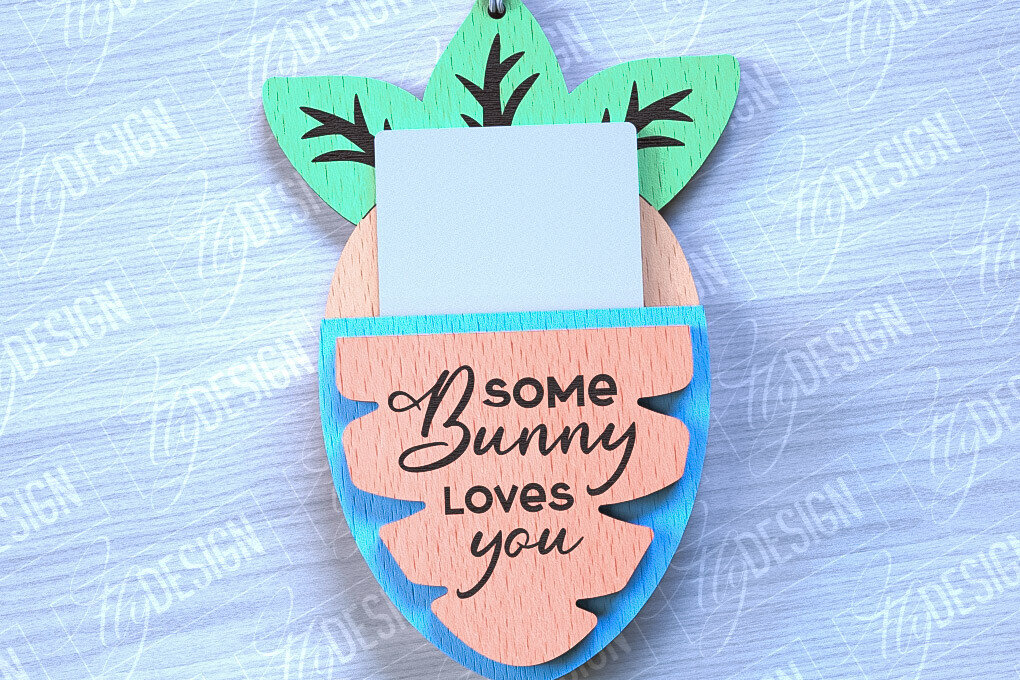 Σετ των 2 Intra απο ξύλο plywood  Χρώμα wenge 3mm-4mm πάχος - Θήκη Πασχαλινής Δωροκάρτας | CNC Δίασταση 15x15 cm INTRAFABR-118330039