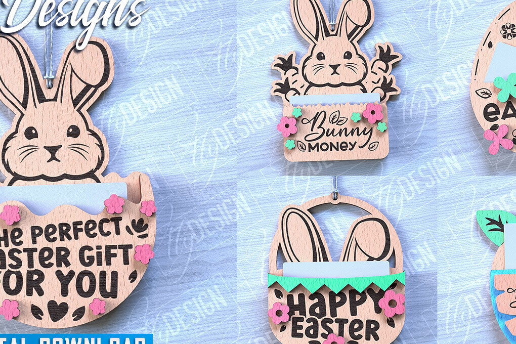 Σετ των 2 Intra απο ξύλο plywood  Χρώμα wenge 3mm-4mm πάχος - Θήκη Πασχαλινής Δωροκάρτας | CNC Δίασταση 15x15 cm INTRAFABR-118330852