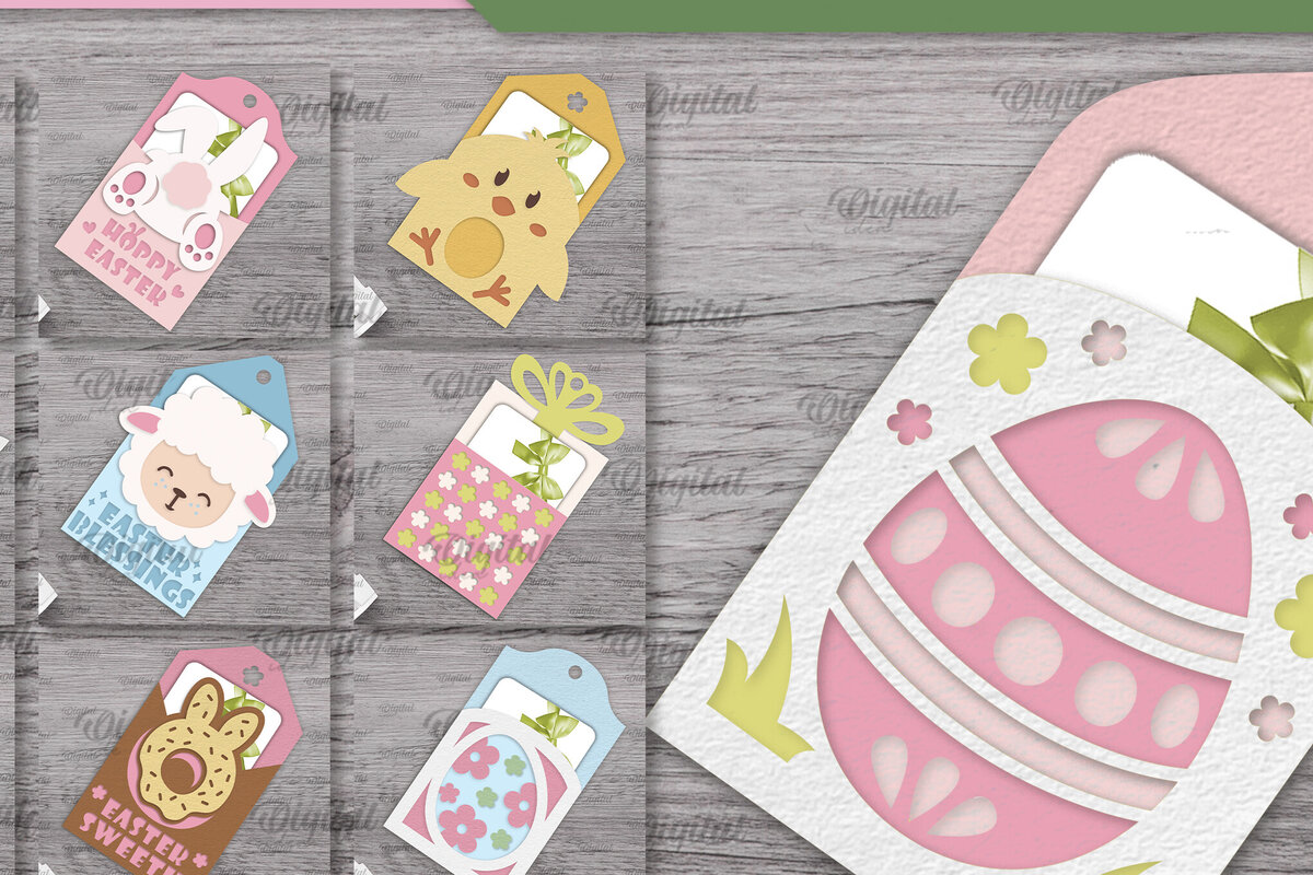 Σετ των 2 Intra απο ξύλο plywood  Χρώμα wenge 3mm-4mm πάχος - Πασχαλινή κάρτα δώρου Πακέτο ετικέτας Δίασταση 15x15 cm INTRAFABR-120658557